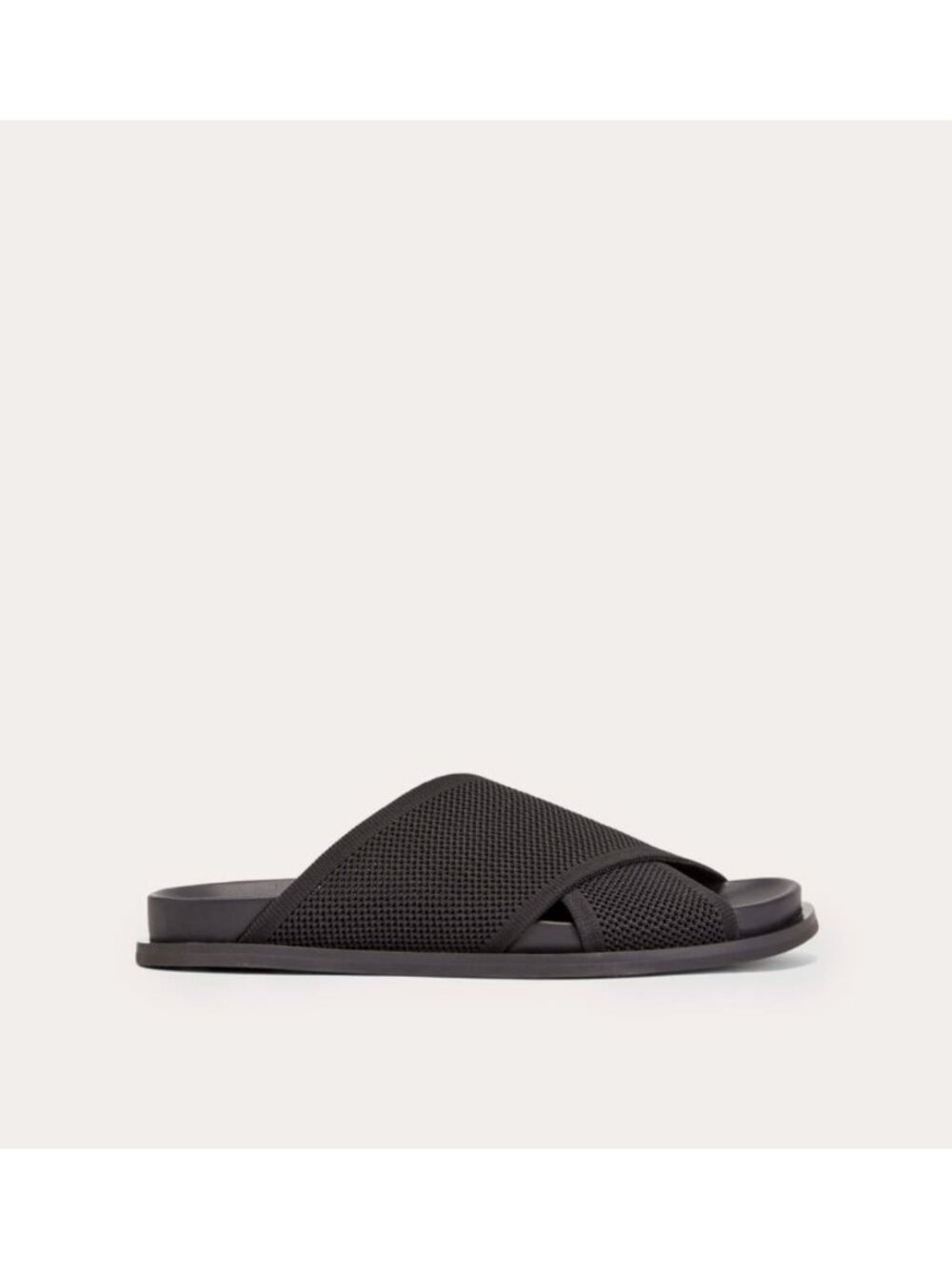 Everlane Womens 9 The ReKnit Sandal Mule Black Knit Slip On Flat Crossover Slide